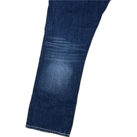 Axe & Crown Boot Fit Denim Jeans Men 38x32 Dark Wash Flap Pocket Contrast Stitch - Picture 9 of 14